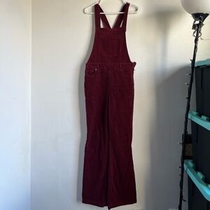 Forever 21 Deep Red Corduroy Overalls